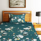Home Sizzler Unisex Green Bedsheets - Swadesiicart