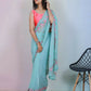 Vamsee Rashmika Blue Georgette Saree - Swadesiicart