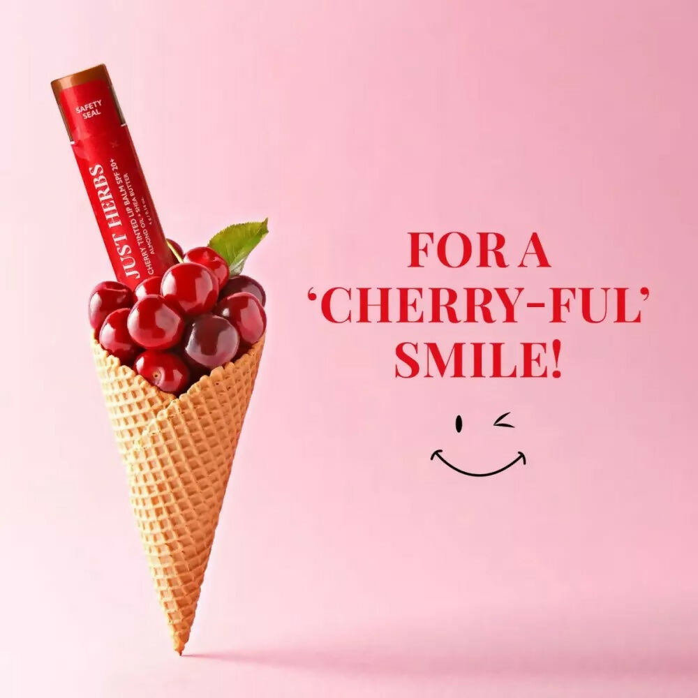 Just Herbs Tinted Lip Balm SPF 20+ Cherry Flavor - Swadesiicart