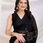 Black Rangoli Silk Diamond Work Ready To Wear Saree - Tamana | Swadesiicart