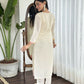 Cream Viscose chanderi Stitched Suit With Dupatta - Tanisha | Swadesiicart