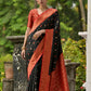 Vishnu Weaves Women's Black Banarasi Silk Zari Woven Saree with Blouse - Swadesiicart