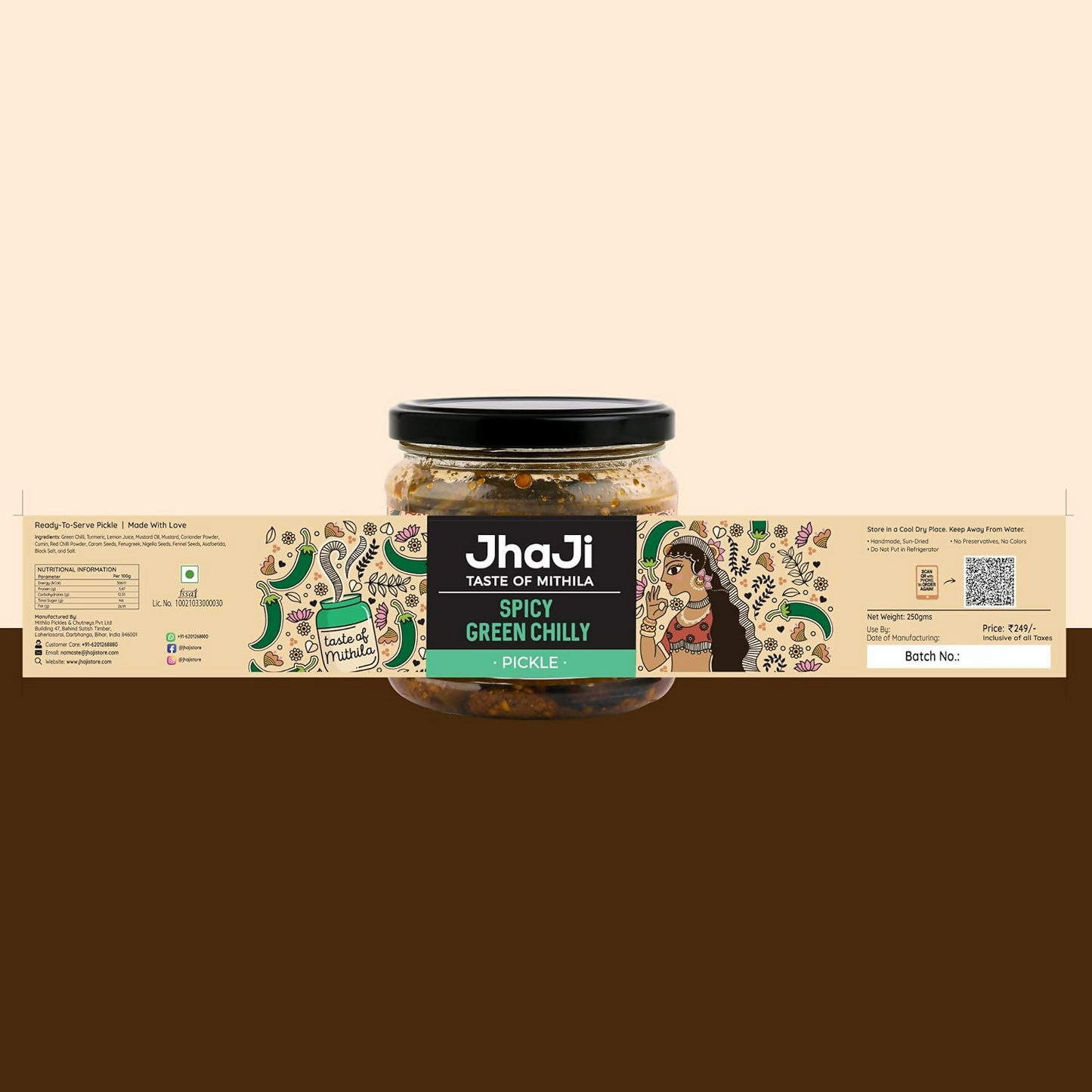 Jhaji Store's Spicy Green Chilli Pickle | Swadesiicart