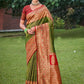 Anaita Mehendi Banarasi Saree With Blouse Piece