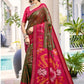 Anaita Mehendi Silk Saree With Blouse Piece