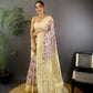 Joban Fashion Cream Floral Motifs Banarasi Silk Sarees | Swadesiicart