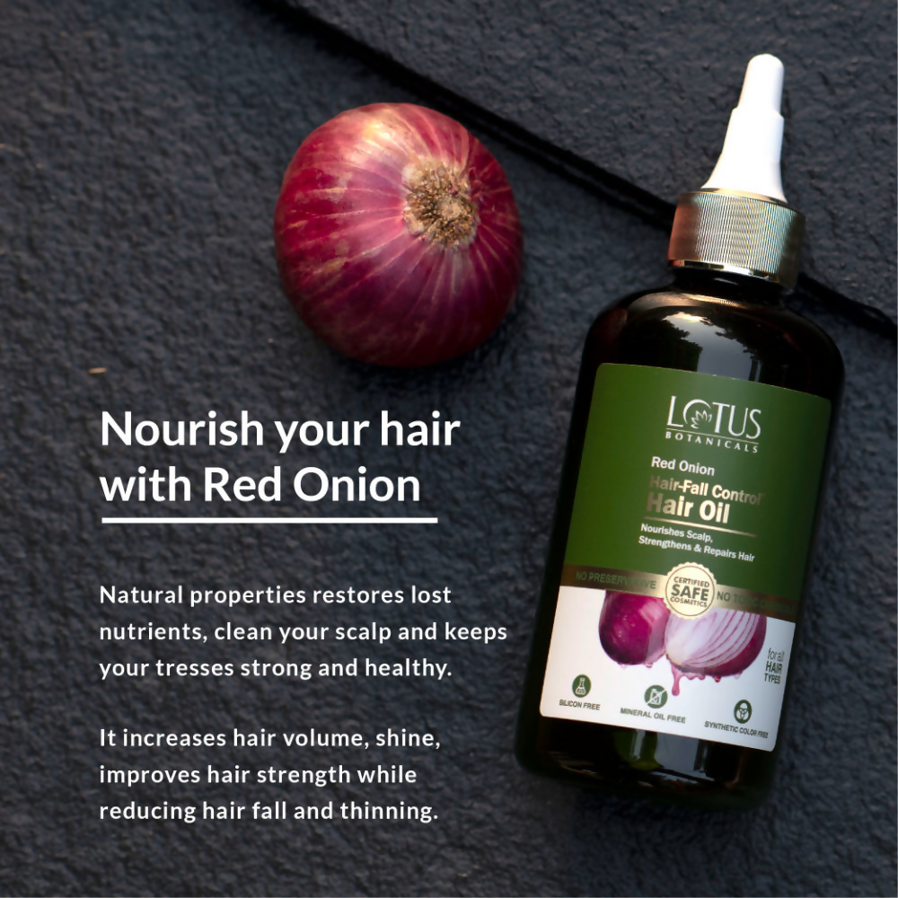 Lotus Botanicals Red Onion Hair Fall Control Hair Oil | Swadesiicart