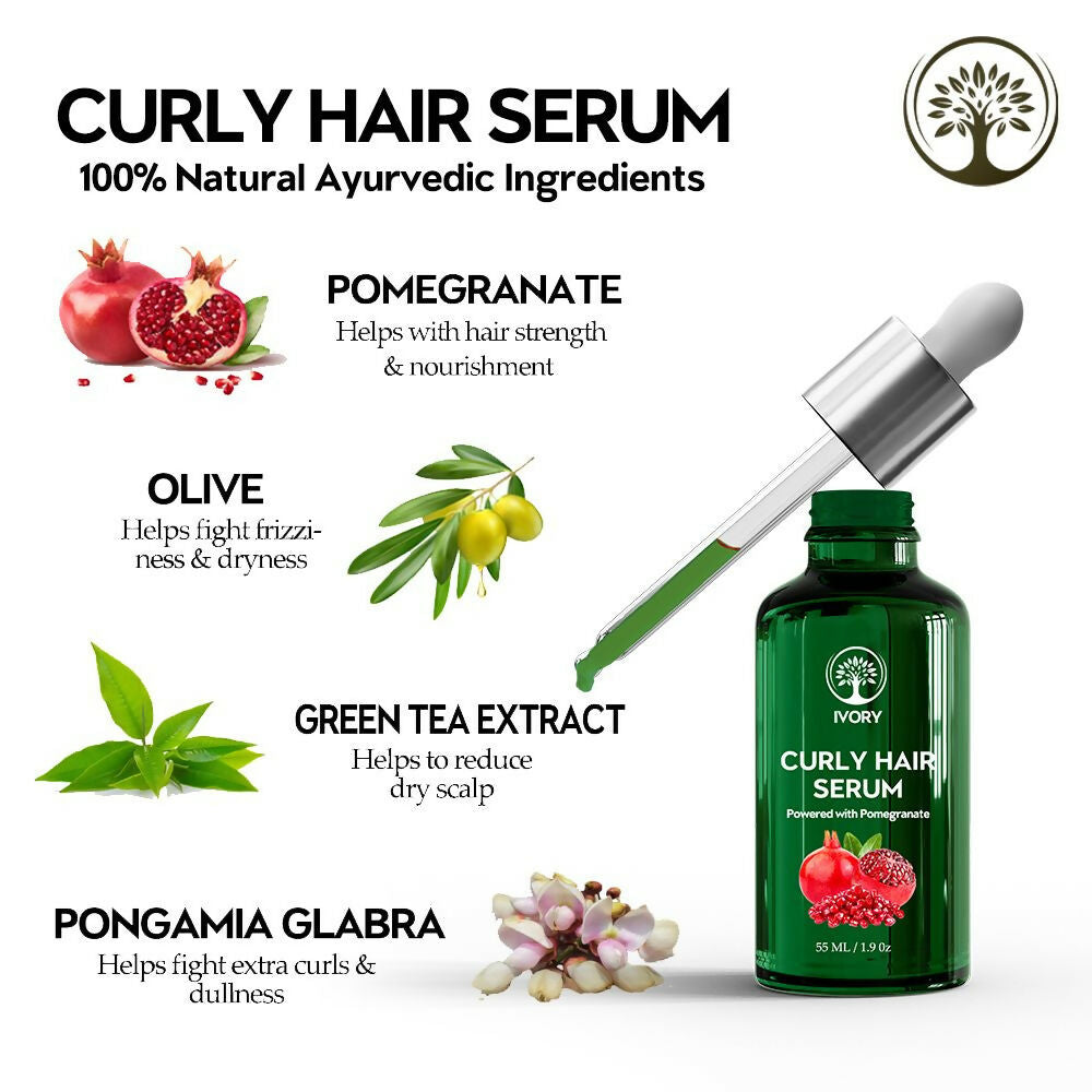 Ivory Natural Curly Hair Serum For Smooth Even Curls And Silky | Swadesiicart