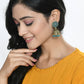 Mominos Fashion Johar Kamal Beautiful Kundan Work Jhumka With Sky Blue Beads - Swadesiicart