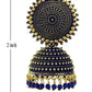 Mominos Fashion Joharkamal Gold-Polished Meenakari Jhumkas For Women & Girls (Blue) - Swadesiicart