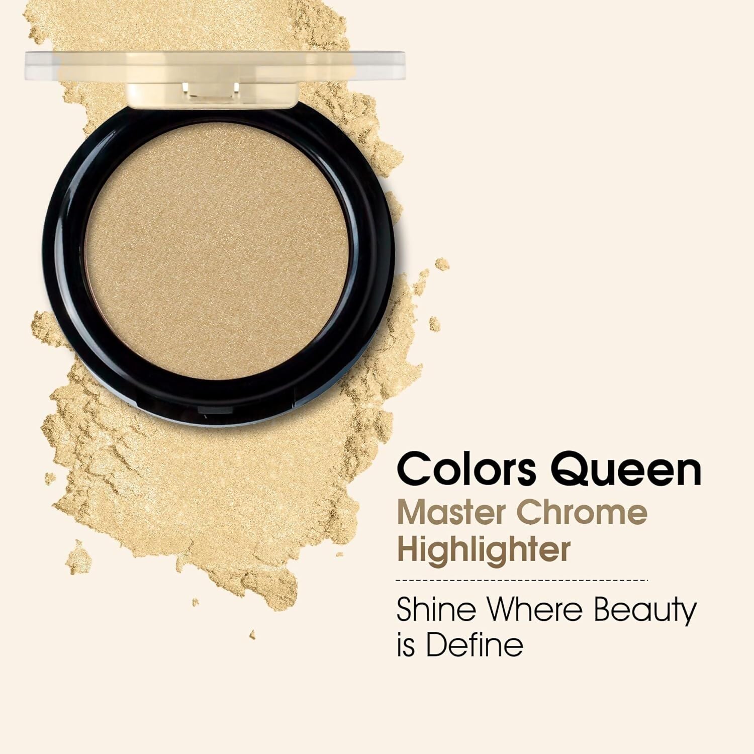 Colors Queen Master Chrome Metallic Highlighter - 02 Boss Moves - Swadesiicart