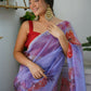 Vamsee Sabhysanchi Purple Organza Saree - Swadesiicart