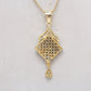Gold-Polished Alloy American Diamond Pendant Necklace Set - The Pari - Swadesiicart