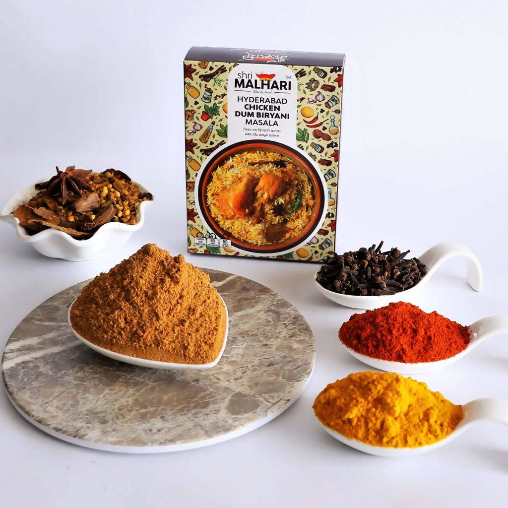 Shri Malhari Hyderabadi Chicken Dum Biryani Masala - Swadesiicart