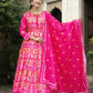 Wedding Designer Pink Soft Dola Silk Anarkali suit with Dupatta - Samanta - Swadesiicart