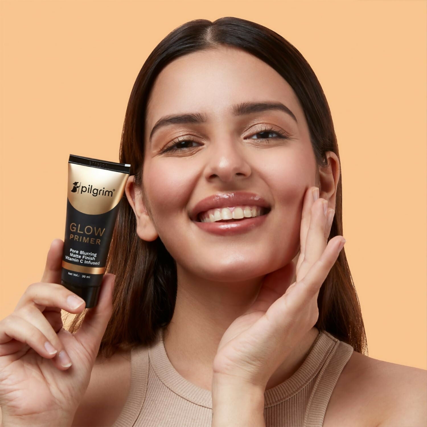 Pilgrim Glow Primer Pore Blurring Matte Finish Vitamin C Infused - Swadesiicart
