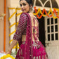 Jyoti Fashion Graceful Cherry Red Faux Georgette Jari Embroidery Lehenga Choli with Dupatta | Swadesiicart