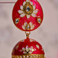 Red Meenakari Jhumki Earrings For Party By House of Ree | Swadesiicart