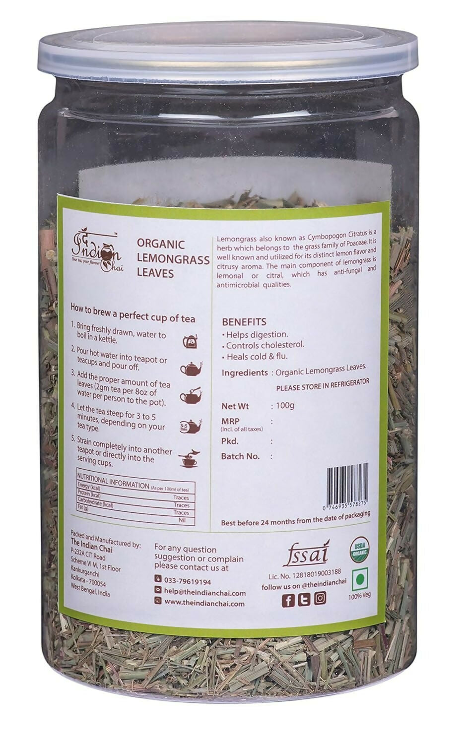 The Indian Chai – Organic Lemongrass Tea | Swadesiicart