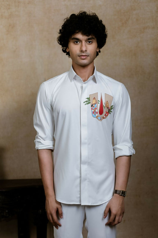 4Way White Chitra Srinivasa Shirt By Hilo Design | Swadesiicart