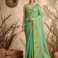 Anaita Mint Tissue Silk Woven Saree With Blouse