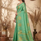 Anaita Mint Tissue Silk Woven Saree With Blouse
