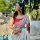 Vamsee Snehal White Georgette Saree - Swadesiicart