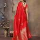Joban Fashion Red Floral Motifs Banarasi Silk Sarees | Swadesiicart