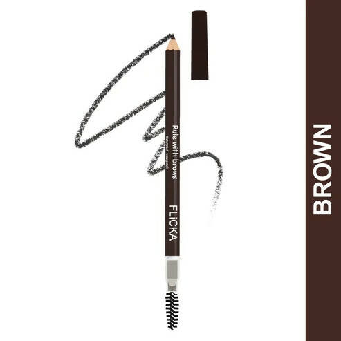 FLiCKA Rule with Brows Brow Pencil - Brown - Swadesiicart