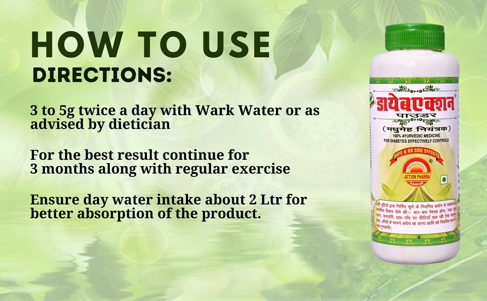 Action Pharma Diabaction Powder | Swadesiicart