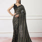 Black Georgette Sequance Embroidery Work Saree with Unstitched Blouse - Vandini