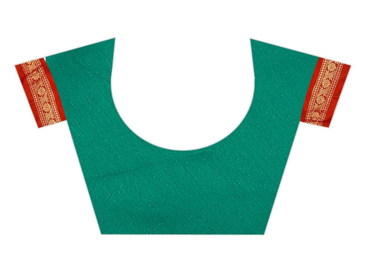 Vamika Banarasi Silk Rama Green Weaving Saree | Swadesiicart