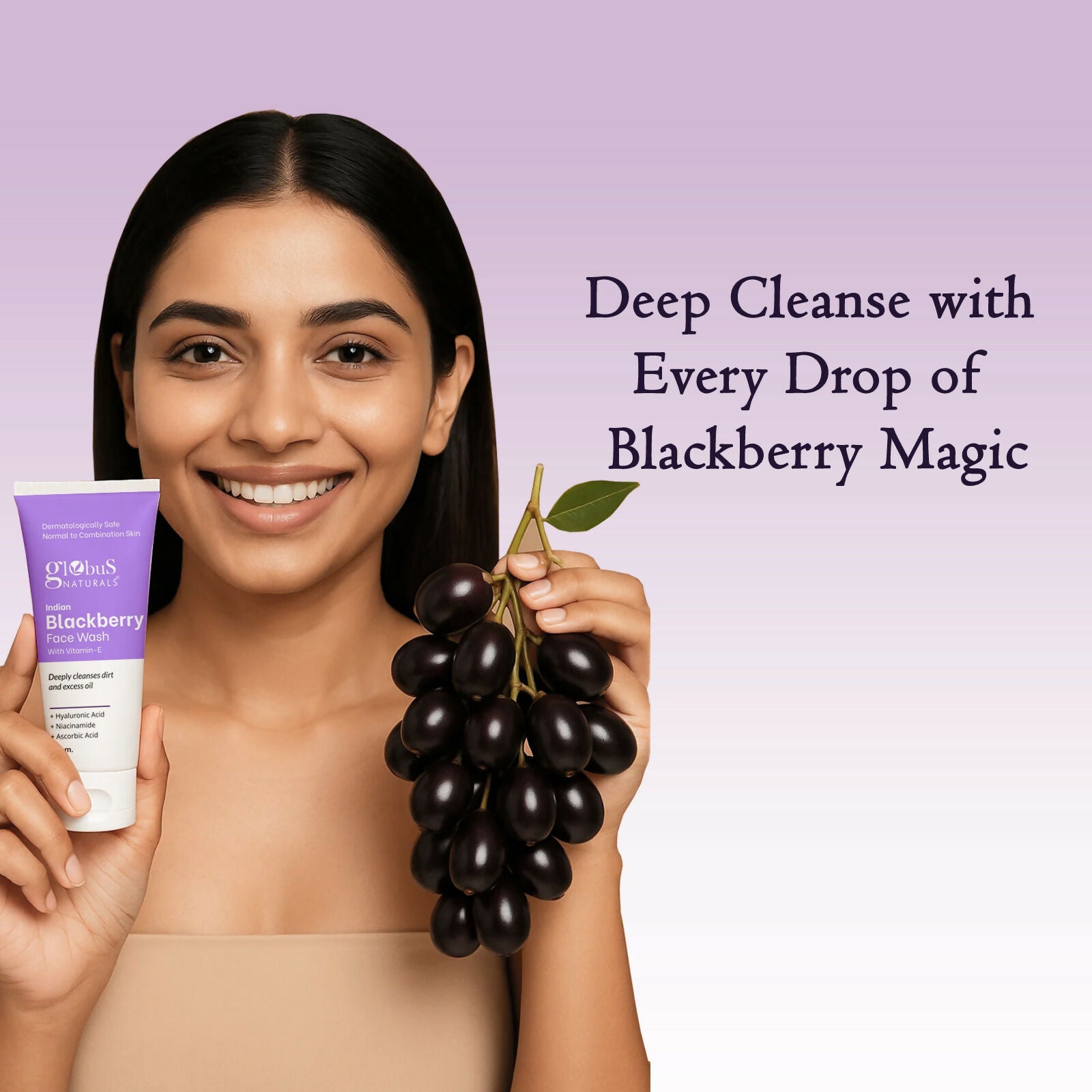 Globus Naturals Indian Blackberry Face Wash with Vitamin E | Swadesiicart