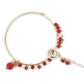 White Red Gold-Polished Kundan-Studded Beaded Nosepin - Ruby Raang | Swadesiicart