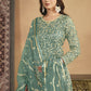 Net Mint Green Embroidered Festive Gharara Style Suit - Emponline | Swadesiicart