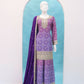 Anaita Lavender Digital print with Embroidered Silk Stitched Plazo Suit(Free Size)