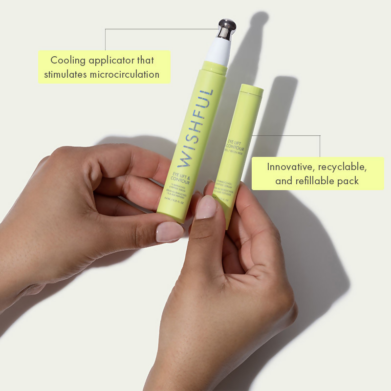 Wishful By Huda Beauty Eye Lift & Contour 1% Bakuchiol & Peptide Serum - Korean Skincare | Swadesiicart