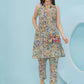 Joban Fashion Floral Co Ord Set With Embellished Sling Bag - Multi - Swadesiicart