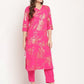 Ahalyaa Dark Pink Crepe Printed Salwar Suit Sets With Dupatta | Swadesiicart