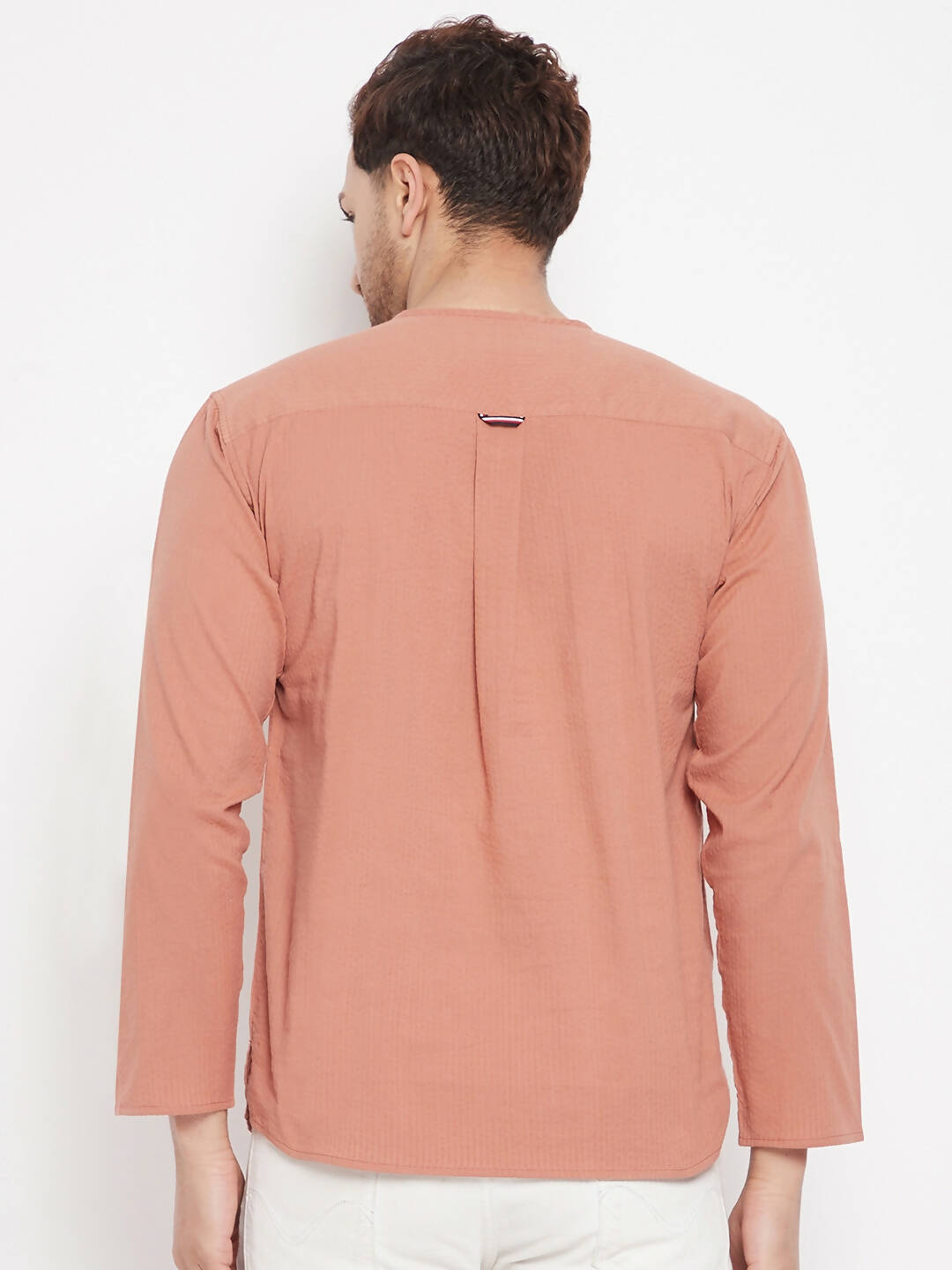 Even Apparels Brown Pure Cotton Men's Kurta With Slit Neckline | Swadesiicart
