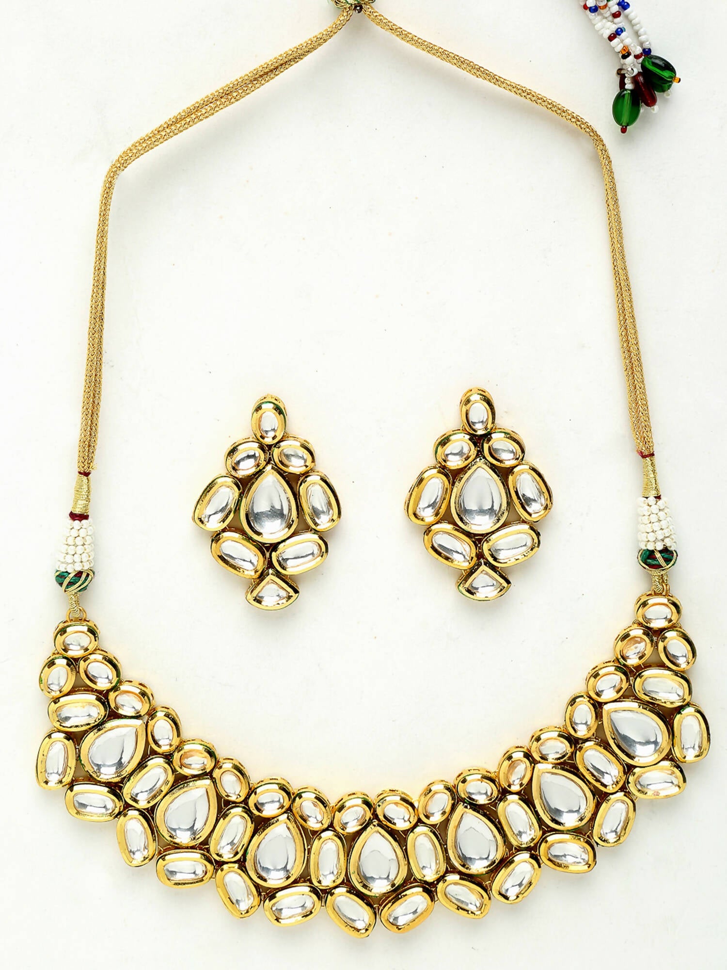 Kundan Choker With Earrings - Ruby Raang | Swadesiicart