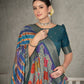 Blue Rangkat Tussar Silk Woven Design Saree with Unstitched Blouse - Mohmanthan Eshani | Swadesiicart