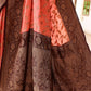 Joban Fashion Coral Crepe Chiffon Pure Handloom Banarasi Silk Saree | Swadesiicart