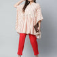 Ahalyaa Womens Off White Crepe Printed Kaftan Pant Set | Swadesiicart