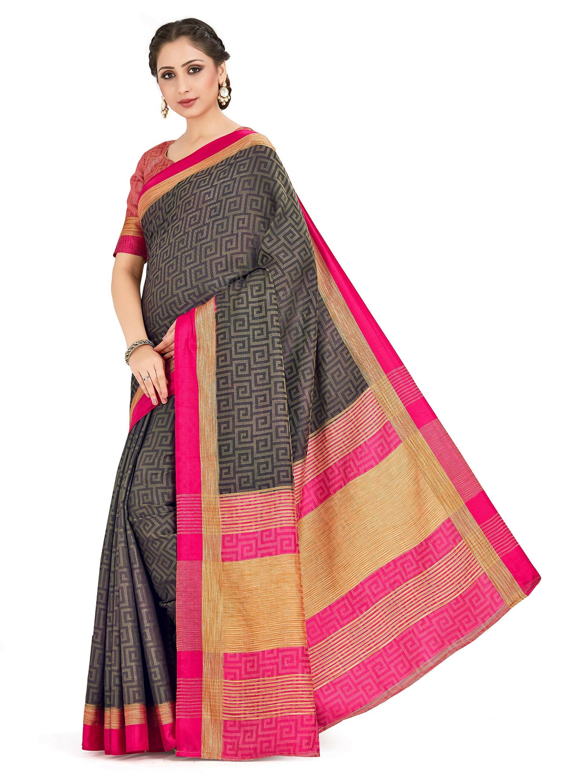 Mimosa Women's Banarasi Silk Black Saree | Swadesiicart