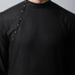 Even Apparels Black Color Linen Linen Men's Kurta With Side Placket (LN761) | Swadesiicart
