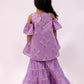 Lil Drama Mishti Purple Kurta and Sharara Set For Girls | Swadesiicart
