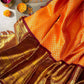 DEIANA'S Beautiful Designer Golden zari Soft Lichi Silk Saree - Orange - Swadesiicart