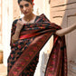 Vishnu Weaves Women's Black Silk Woven Saree with Blouse - Swadesiicart