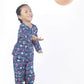 Breathables Kids Cotton Owl Print Co-Ord Night Suit – Navy Blue